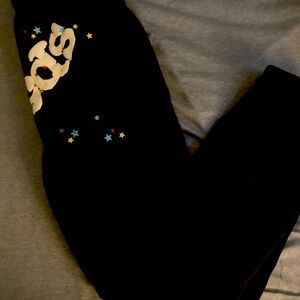 Black Sp5der pants. White logo